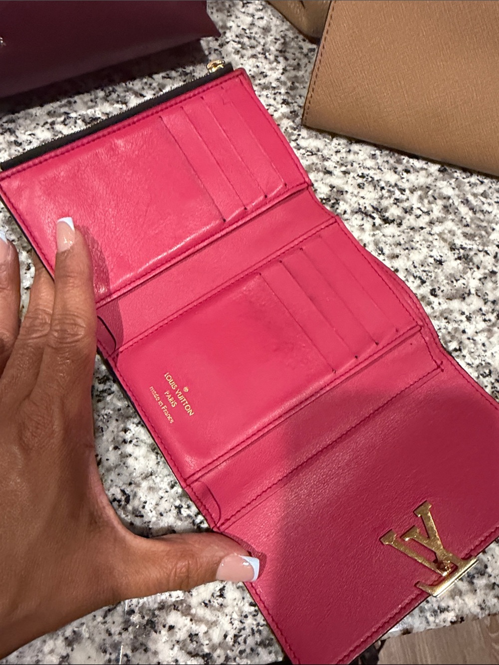 Louis Vuitton Black and Pink Compact Wallet - Picture 3 of 3